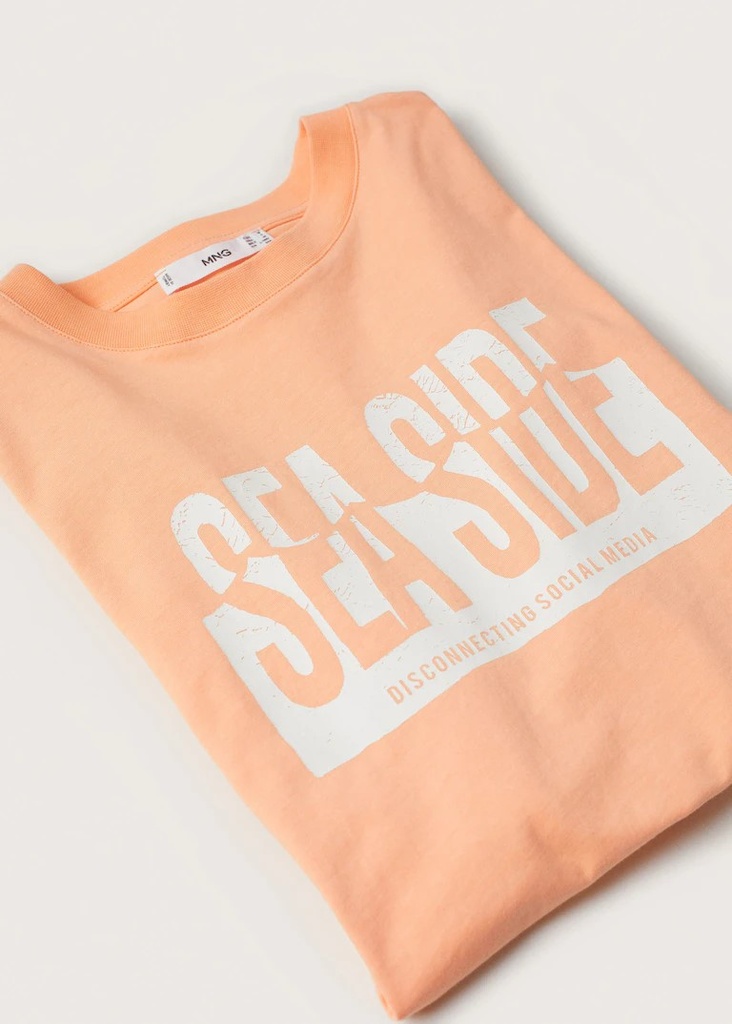 Camiseta algodón estampado SEASIDE Mango
