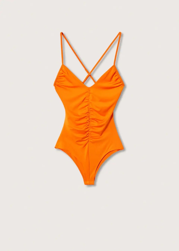Body tirantes finos color naranja Mango