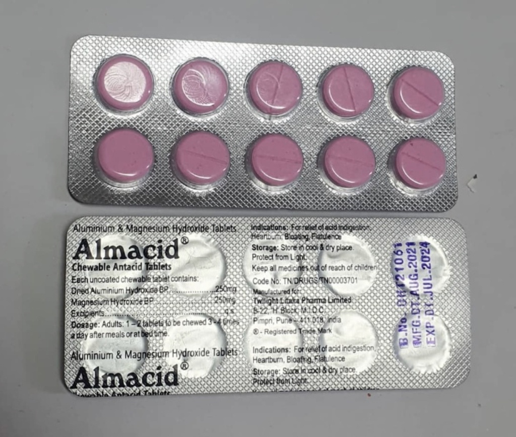Almacid o Alusil (1 blíster de 10 tabletas)