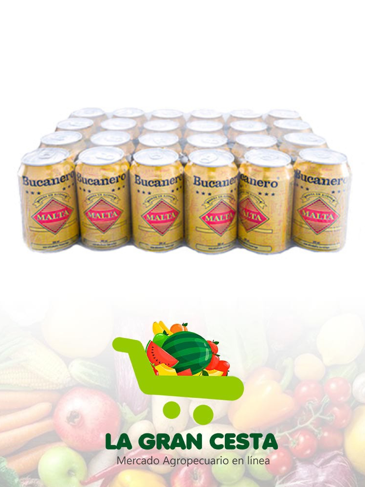 Malta Bucanero, 24 latas de 355 ml, Sin Alcohol