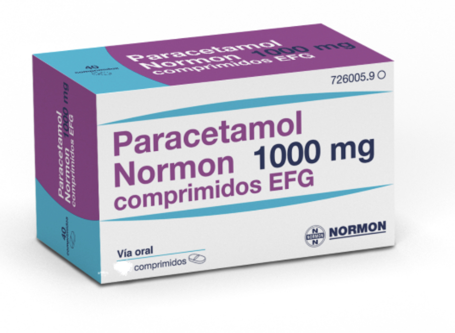 Paracetamol 1000mg  (1 blister de 10 tabletas)