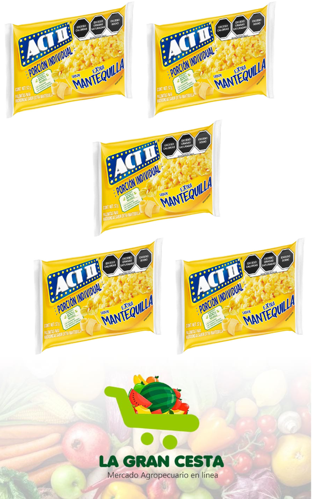 Palomitas de maíz (Rositas) para microondas sabor extra mantequilla 52g ( 5 paquetes)