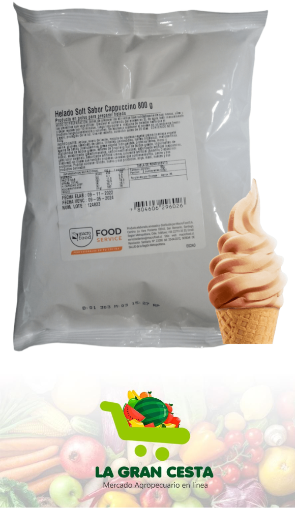 Mezclas para helados Frozen sabor vainilla 800g (rinde 2.8kg)
