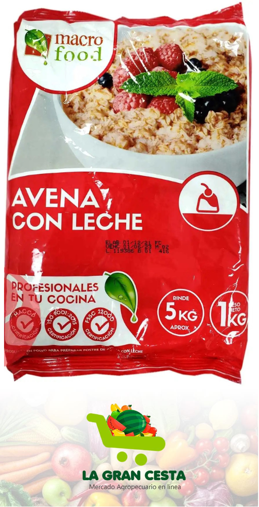 Avena con Leche Macrofood (2.2 lb / 1.0 kg)