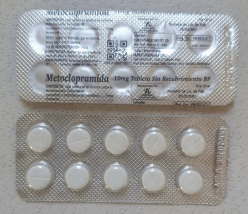 Metoclopramida 10mg (1 blíster de 10 tabletas)