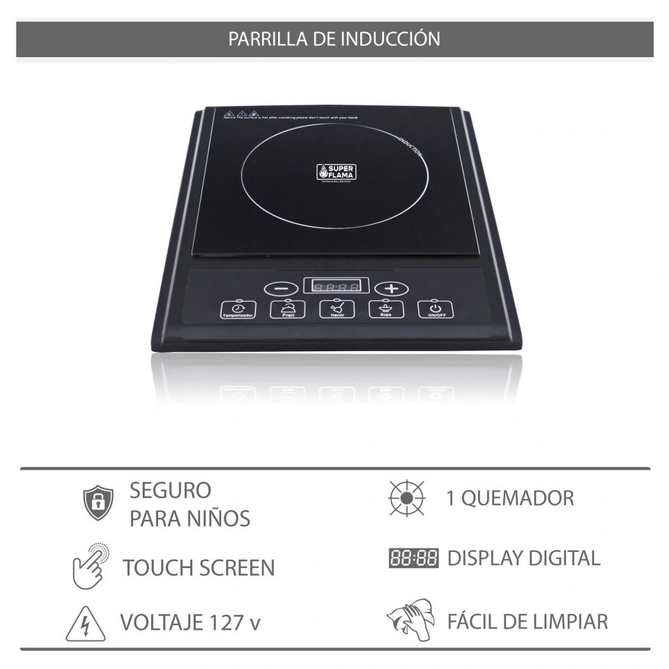 Parrilla (cocina) de Inducción Number One Color Negro