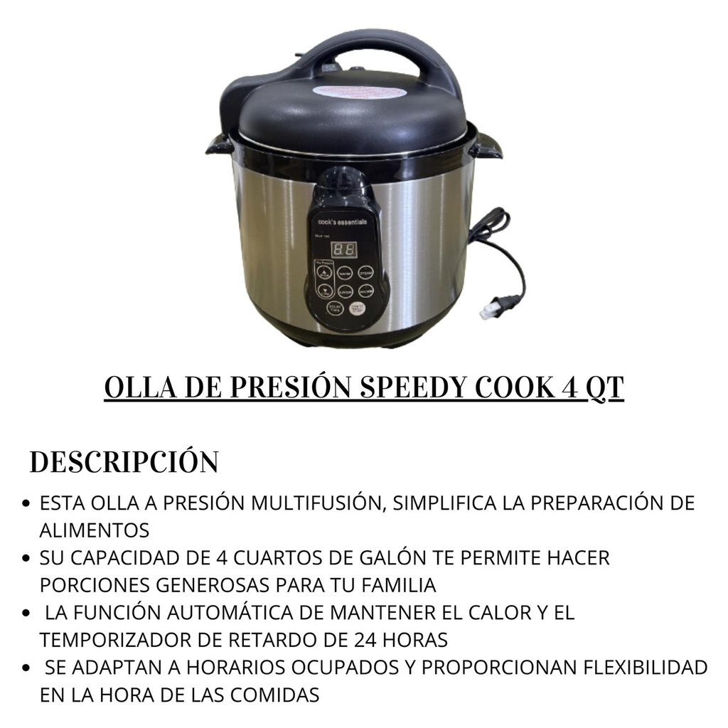 Olla de presión Speedy Cook 4QT