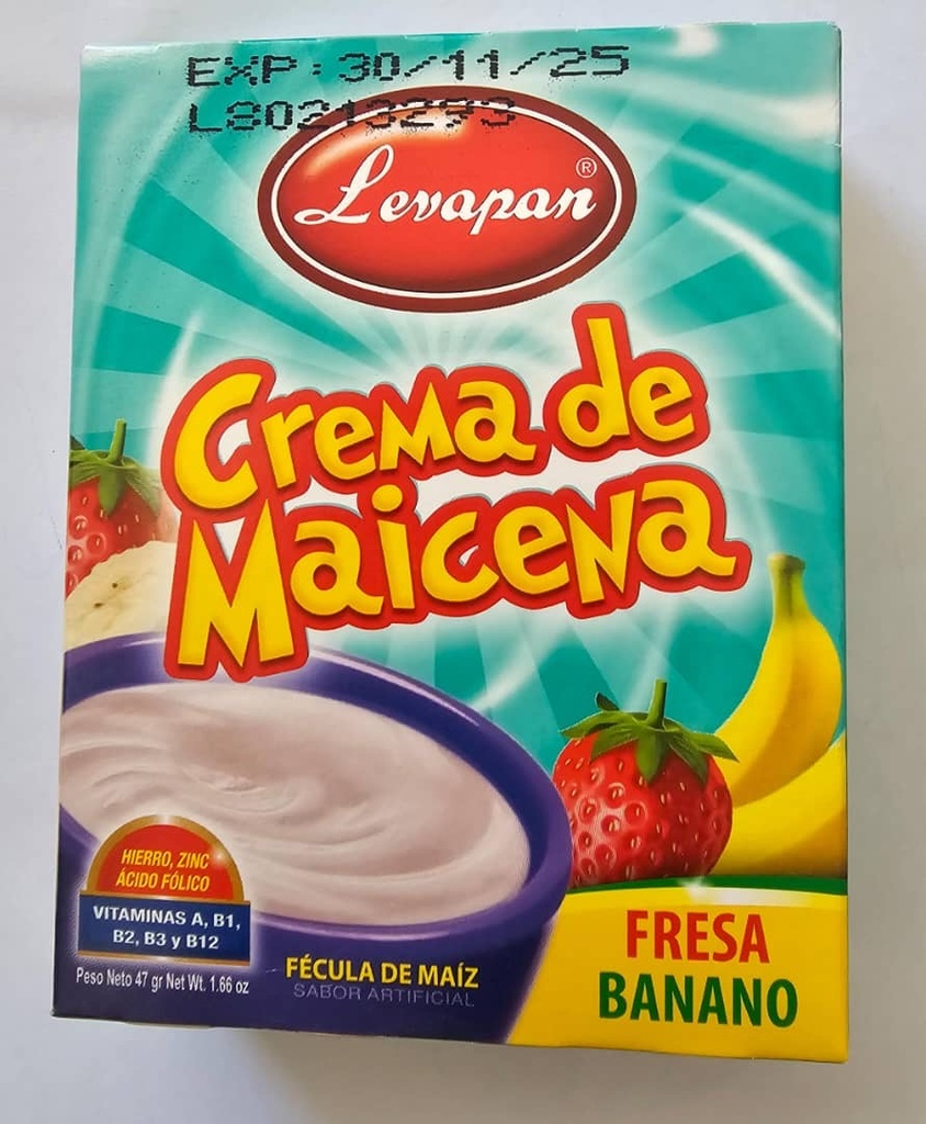 Crema de maicena 47g/fresa-banano