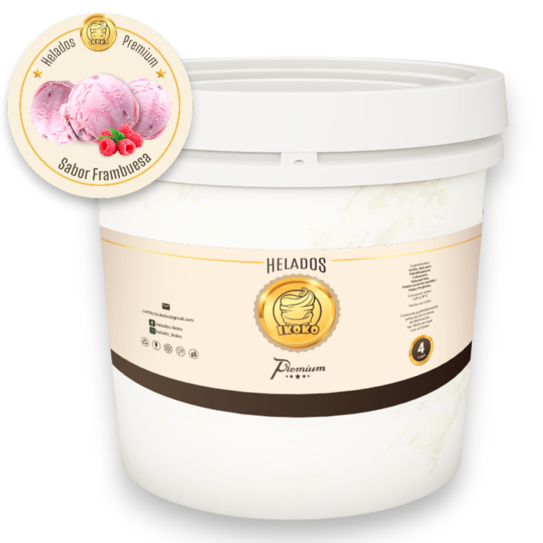 Helado Premium de Frambuesa (4 Lt) IKOKO