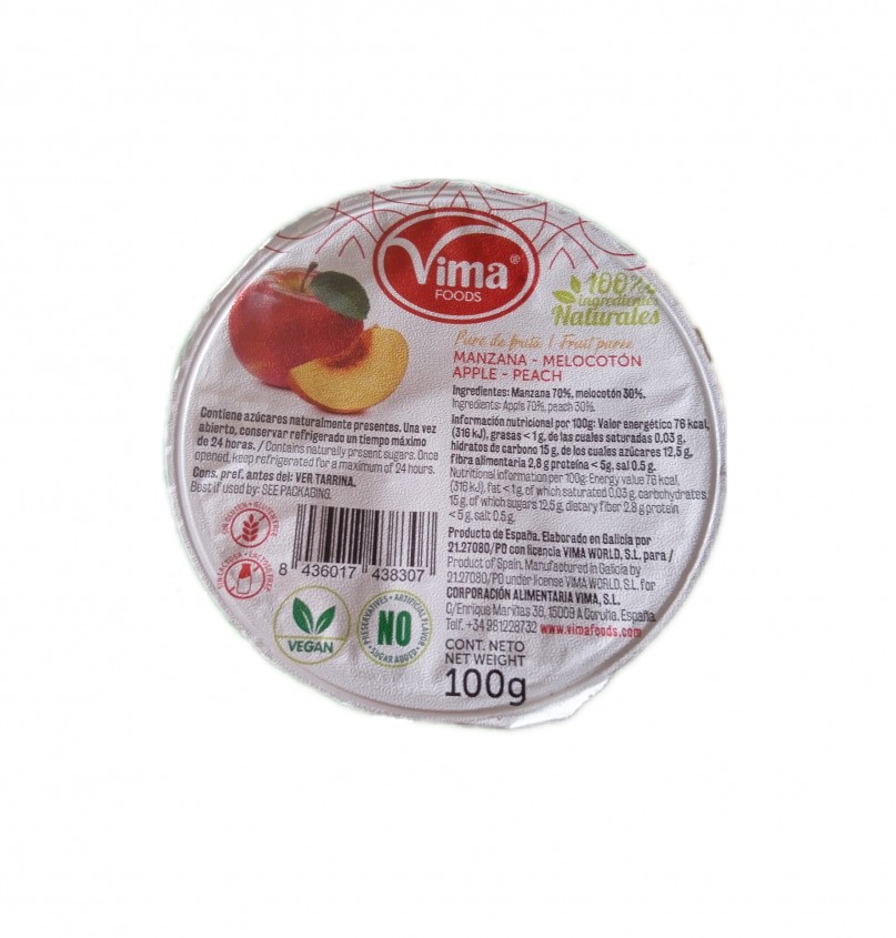 Compota de manzana y melocotón Vima (100 g)