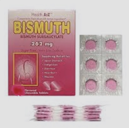 Bismuth Subsalicylate 262mg (1 blíster de 12 tabletas)