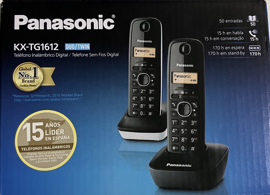 Teléfono Inalámbrico Panasonic de 2 bases