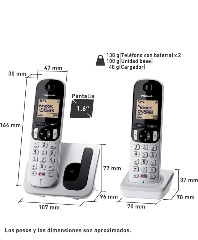 Teléfono Inalámbrico Panasonic de 2 bases con Altavoz