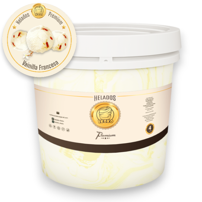 Helado Premium de Vainilla Francesa (4 Lt) IKOKO