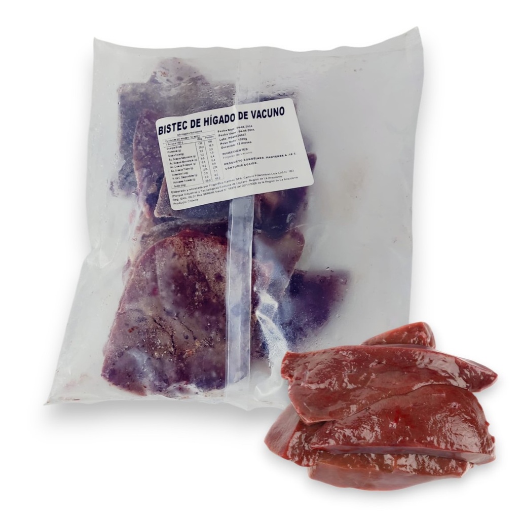 Bistec de hígado de res (1 kg / 2.2 lb)