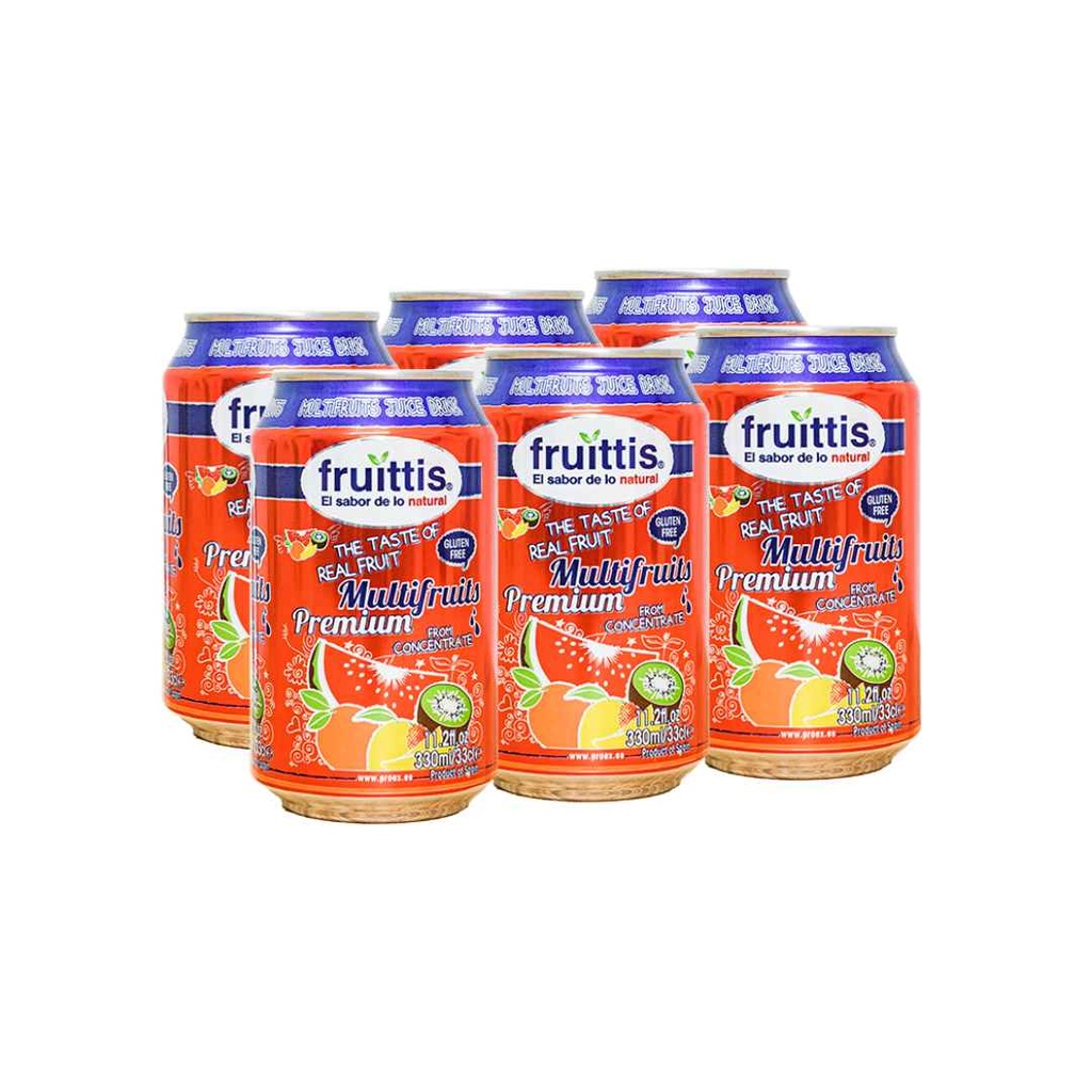 Jugo en lata sabor Multifrutas (pack 6ud x 330ml) Fruittis