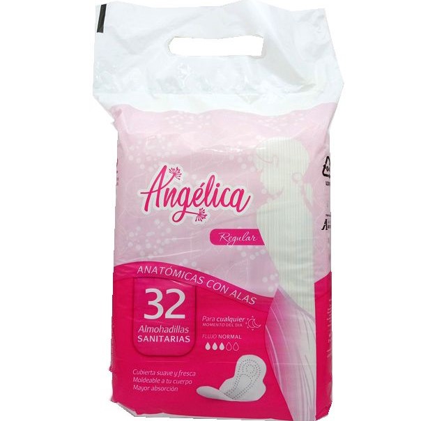 Almohadillas sanitarias con alas (pack 32u) Angélica