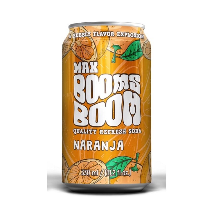 Refresco Naranja Max Booms Boom lata 33 cl (caja 24ud)