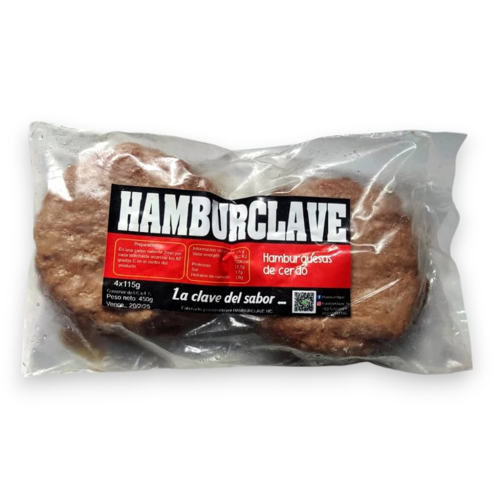 Hamburguesas de cerdo (4ud x 115g) Hamburclave