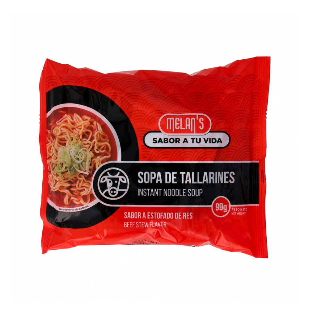Sopa de tallarines con sabor a res (99 gr) Melan's