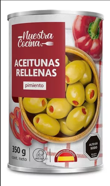 Aceitunas Verdes Rellenas c/ Pimientos (350 gr)