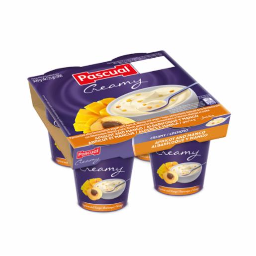 Yogurt Pascual Crema sabor Albaricoque y Mango (pack 4x125 gr)