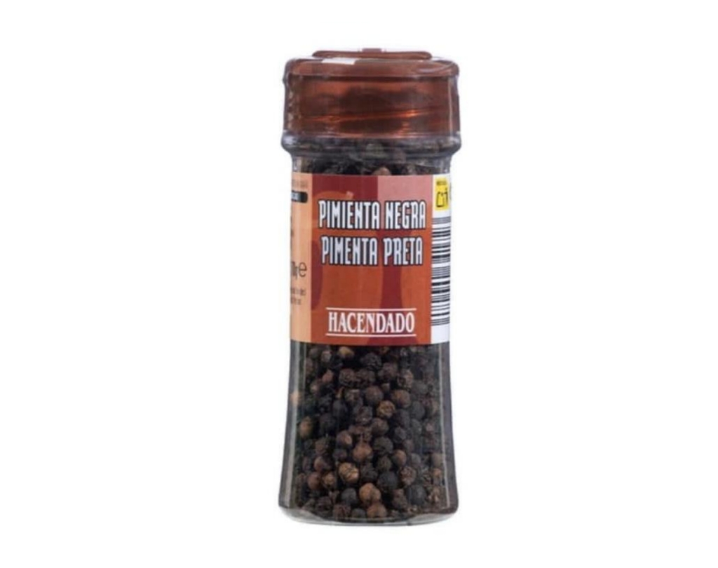 Pimienta negra en grano Hacendado (70 gr)