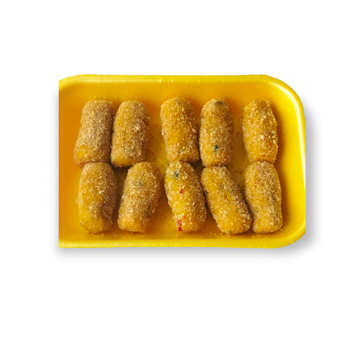 Croquetas de pollo , leche y curry (10 ud)