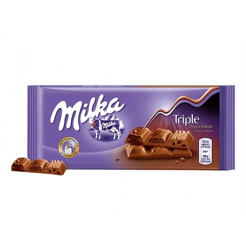 Tableta de chocolate Milka triple choco 90 g