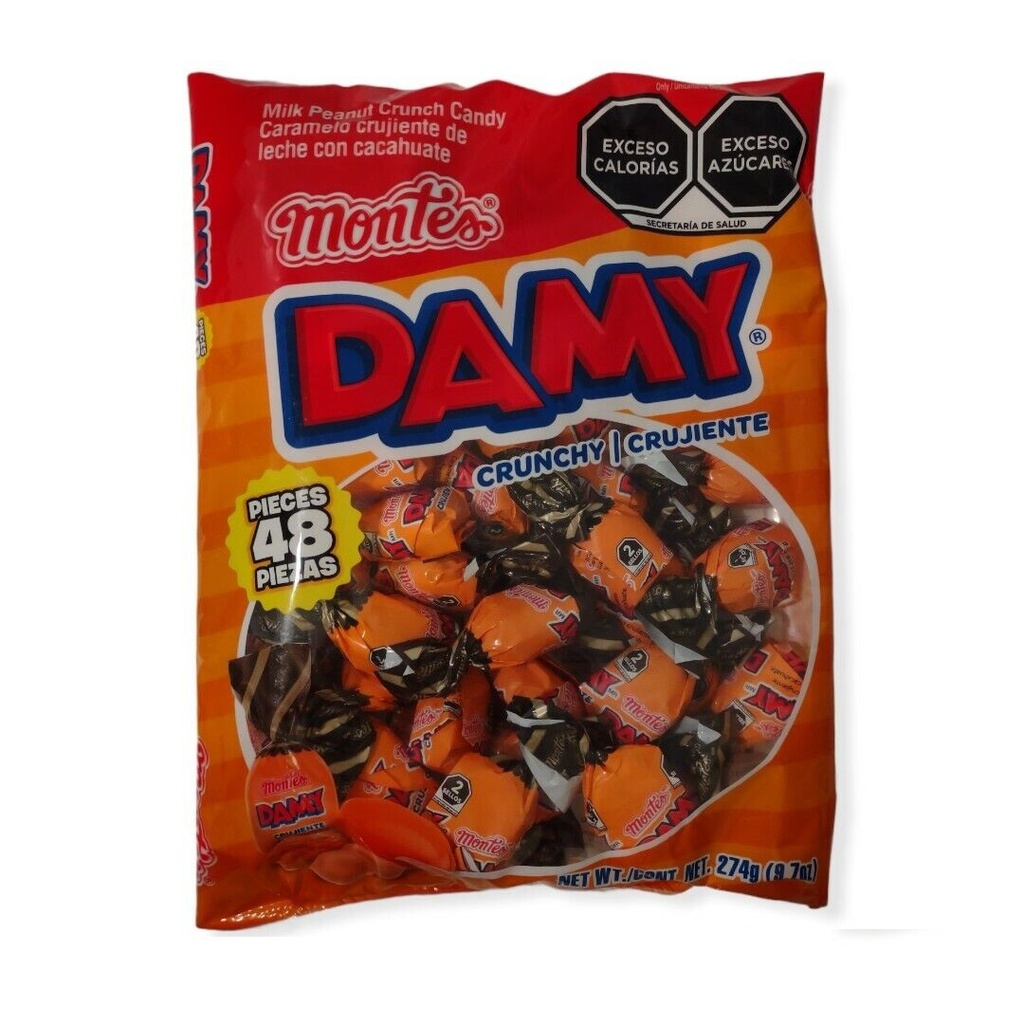 Caramelos crujientes de leche-cacahuete DAMY MONTES (48u)