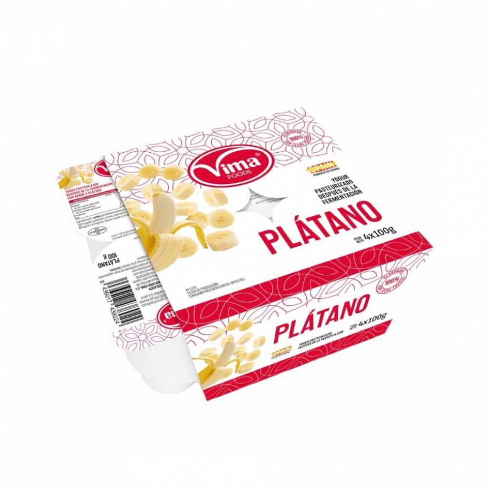 Yogurt de Plátano (4ud*100 gr) VIMA -sin frío-