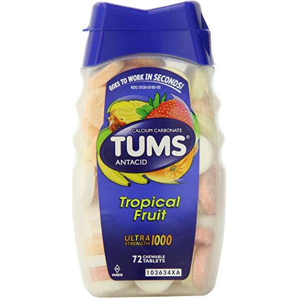 Pastillas Antiácido TUMS Tropical Fruit (72 tabletas)