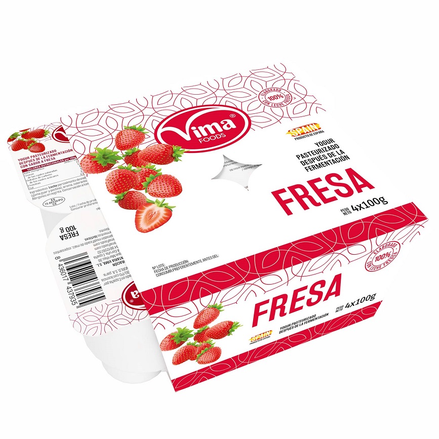 Yogurt de Fresa VIMA (4ud*100 gr) -sin frío-