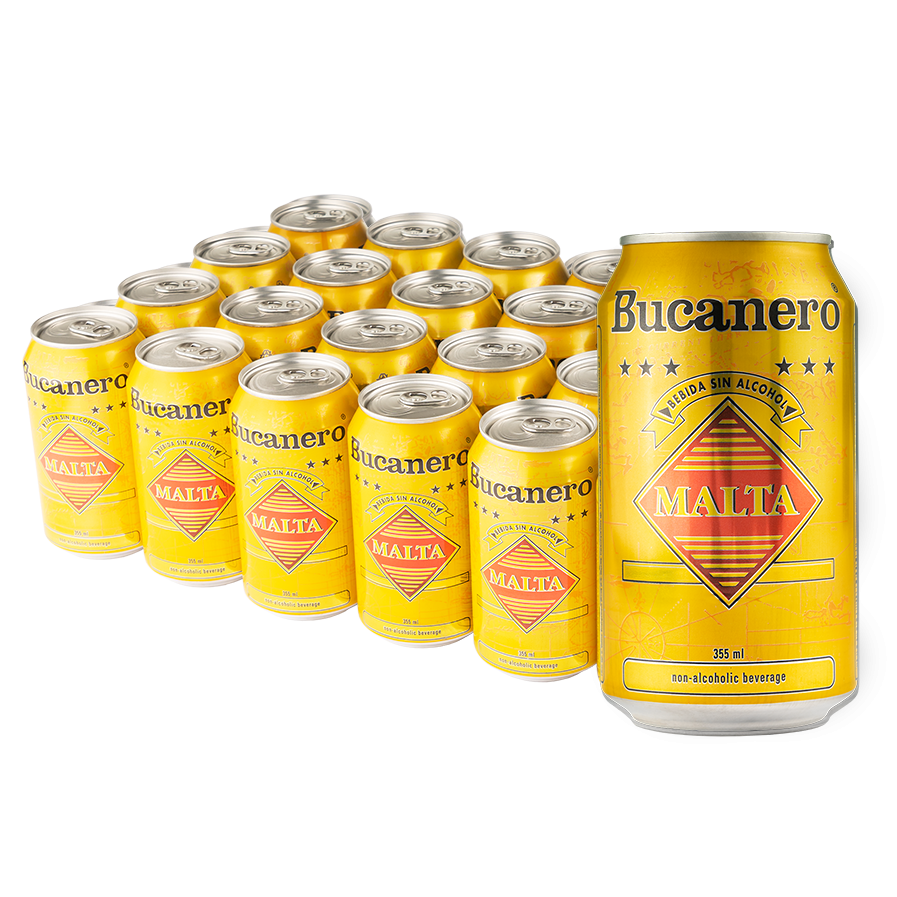 Malta Bucanero (caja de 24 latas de 355 ml)