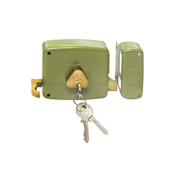 Cerradura puerta hierro 50mm derecha con 3 pasadores