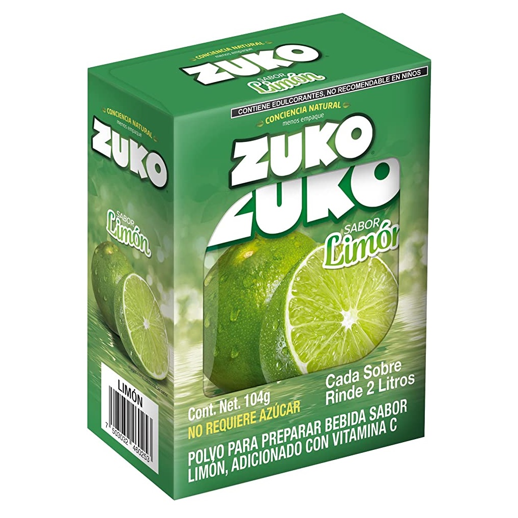 Refresco Instantáneo Zuko Limón (caja de 8 sobres de 2L)