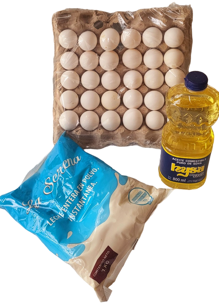 Combo Huevos(30ud)+Aceite(800ml)+Leche(1kg)