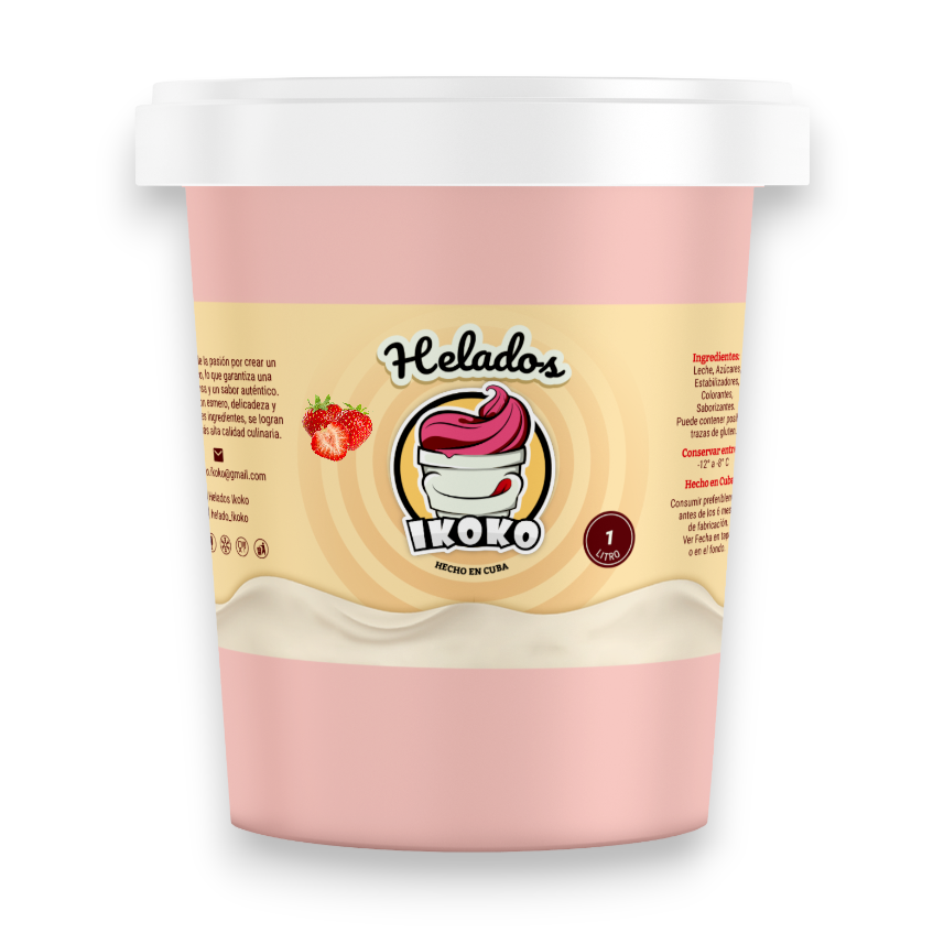 Helado de Fresa (1 Lt) IKOKO