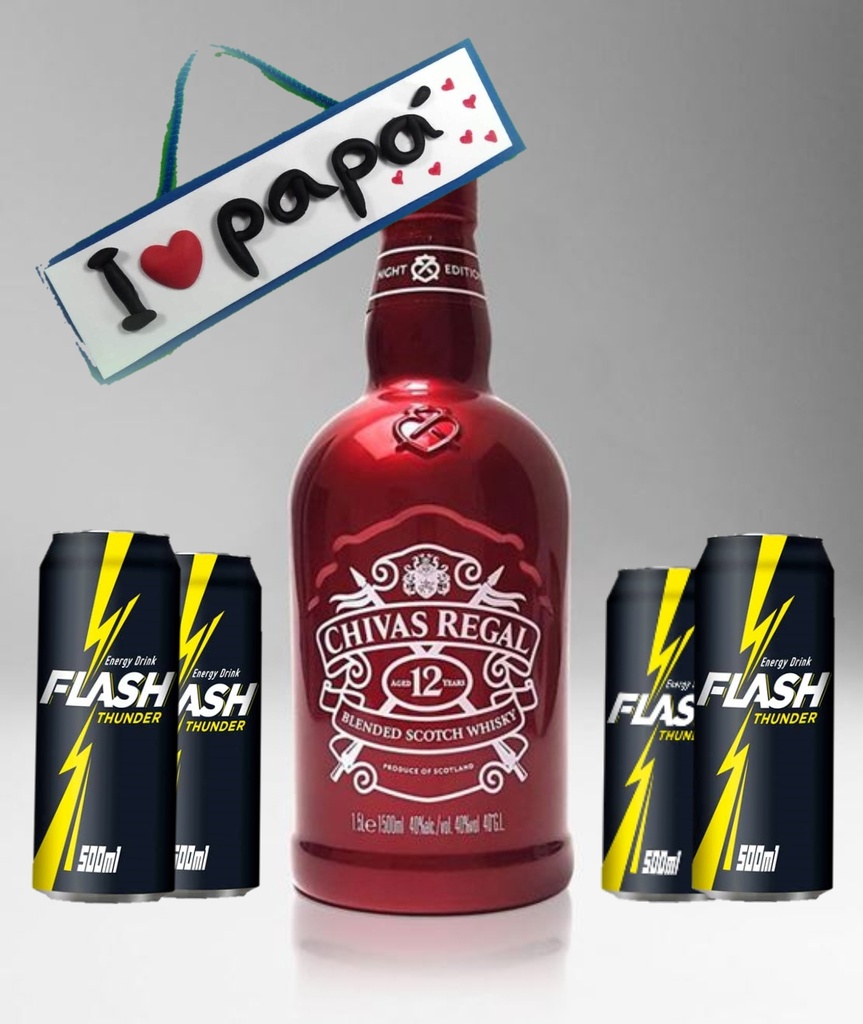 1.5ltrs Chivas Wisky + 4 Energizantes Flash