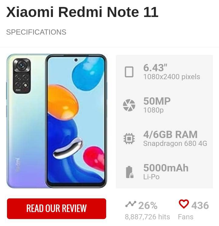 Teléfono Xiaomi Redmi Note 11 Versión Global 4/128 Gb