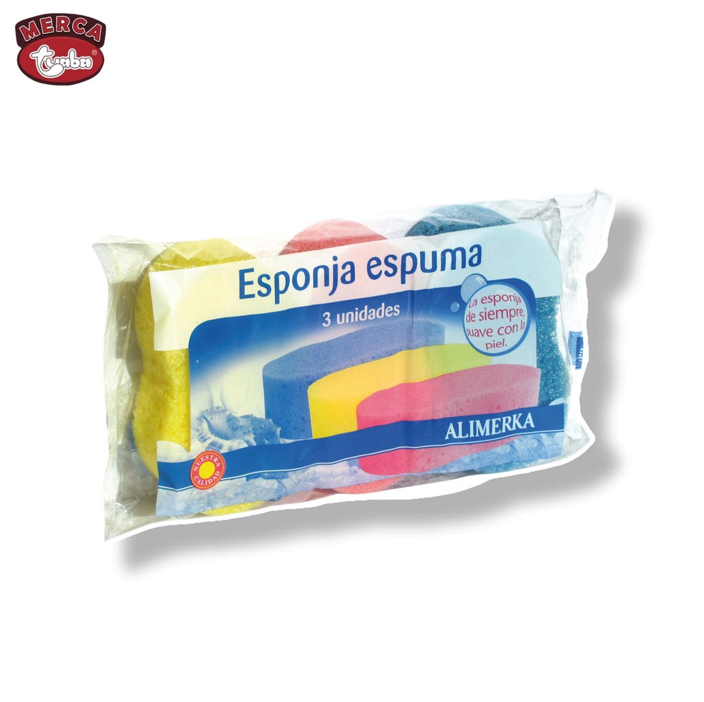 Esponja espuma baño paq. 3 uds ALIMERKA