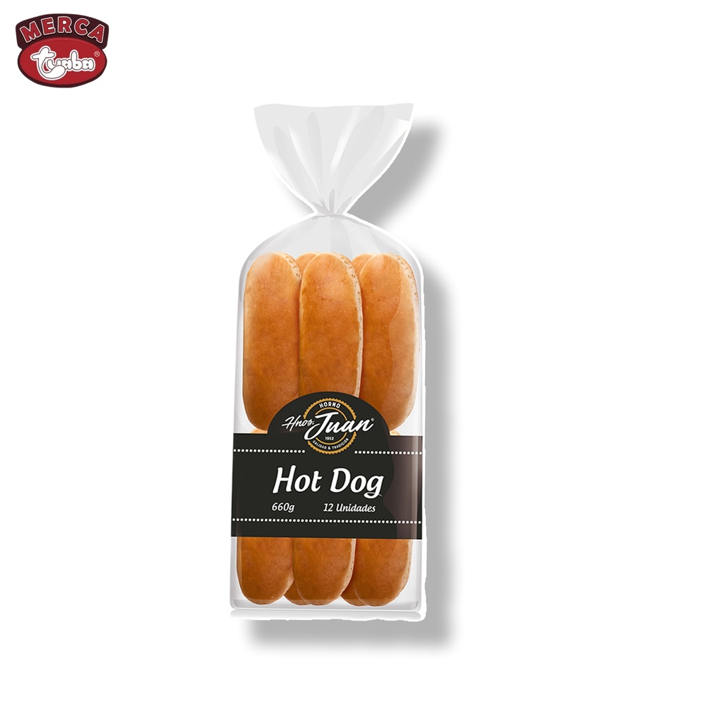 Pan Hot Dog Congelados HNOS JUAN 12u/Paq (660g)