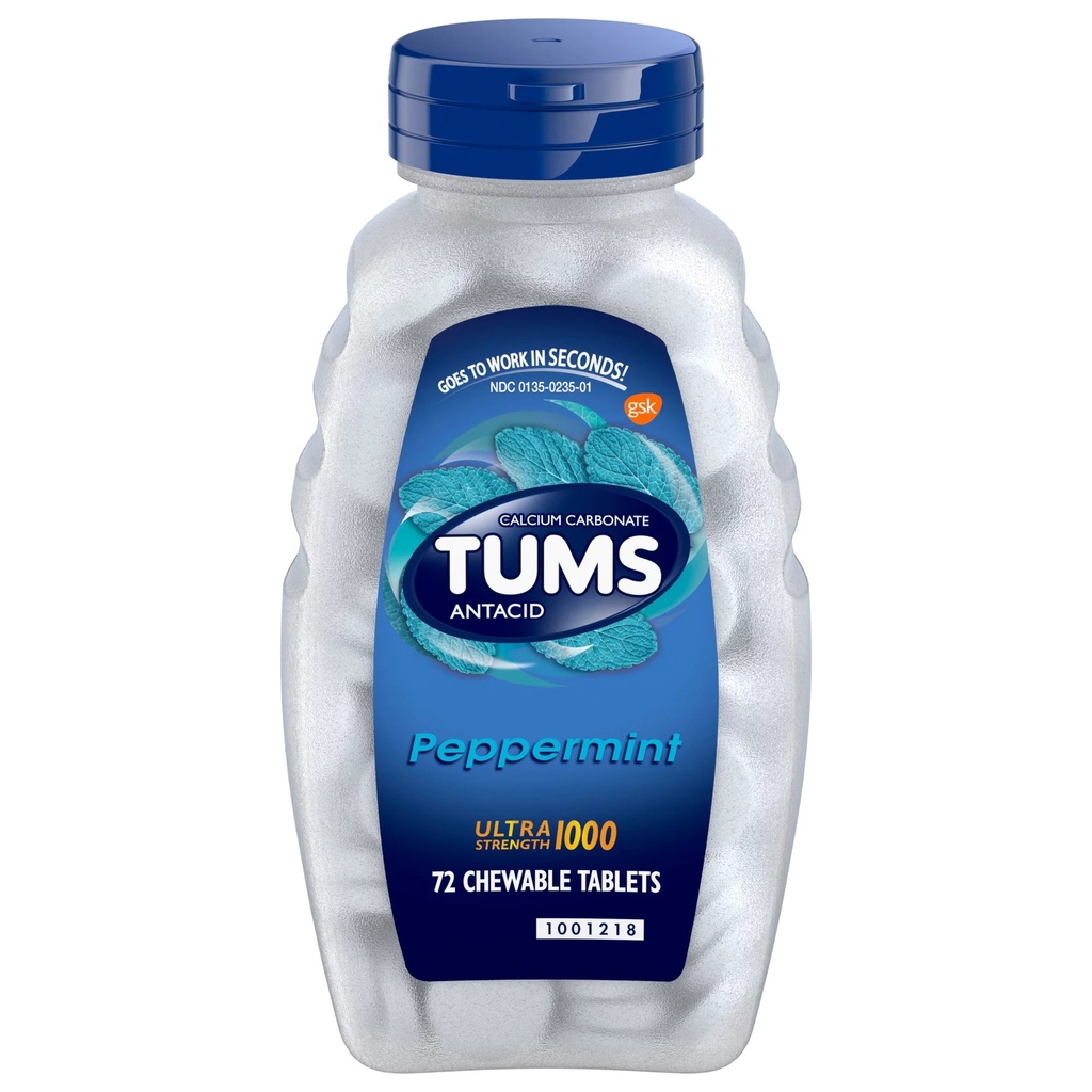 Pastillas Antiacidas TUMS Ultra Fuerte de Menta 1000mg 72 tabletas