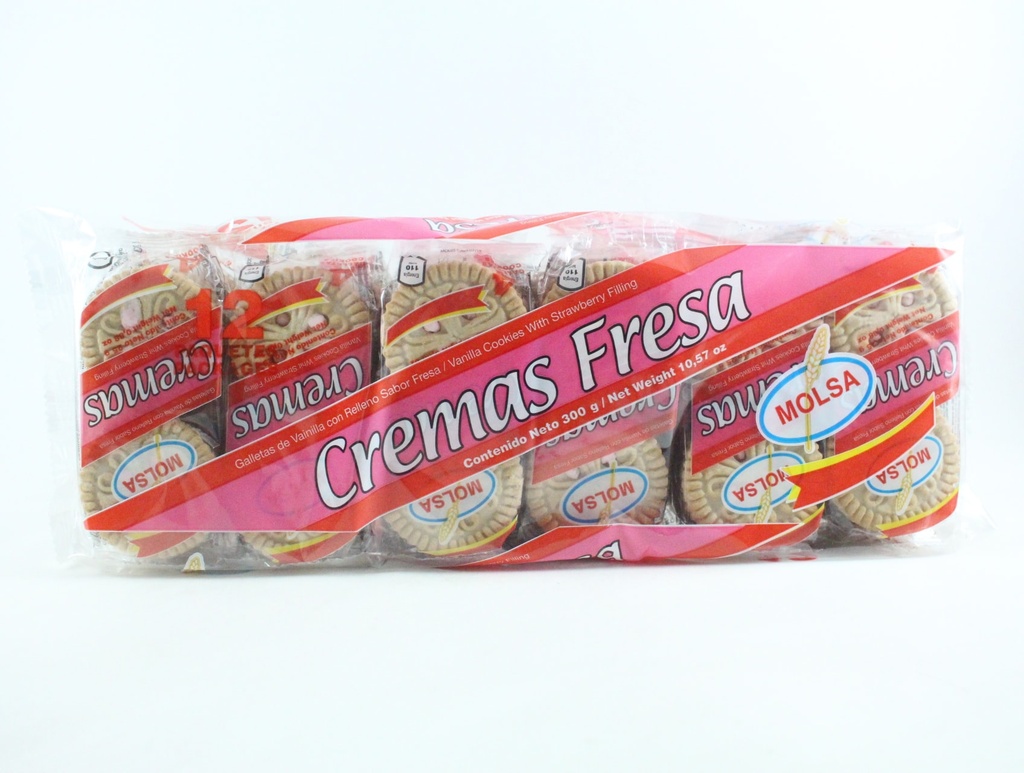 Galletas de Crema sabor fresa (12und)