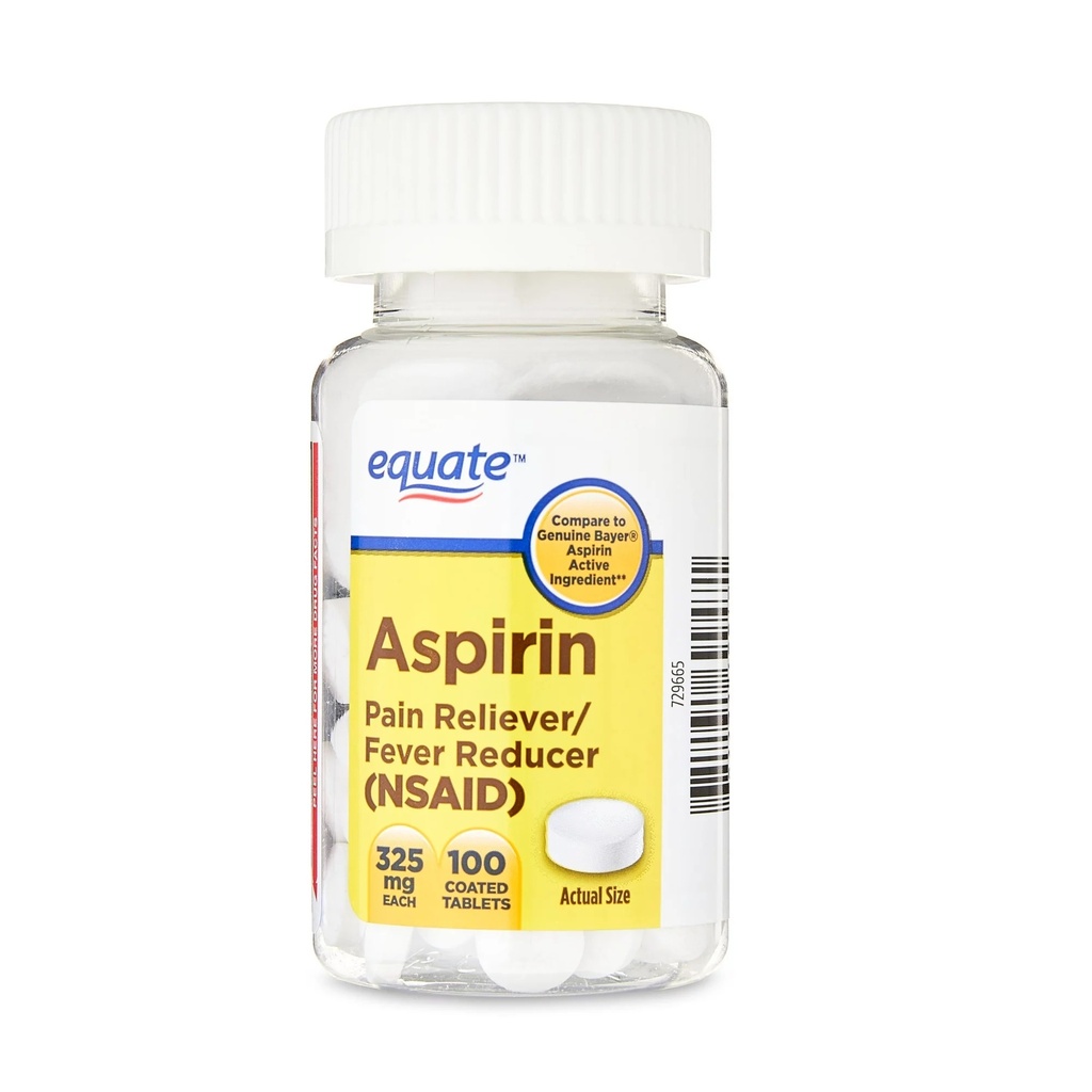 Aspirina Equate 325mg 100 tabletas