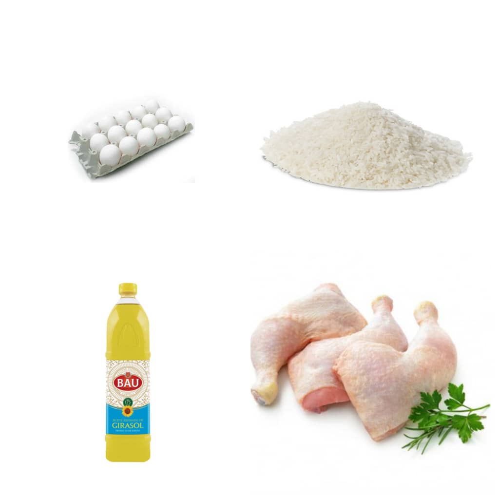 Combo Huevos + Arroz + Pollo + Aceite