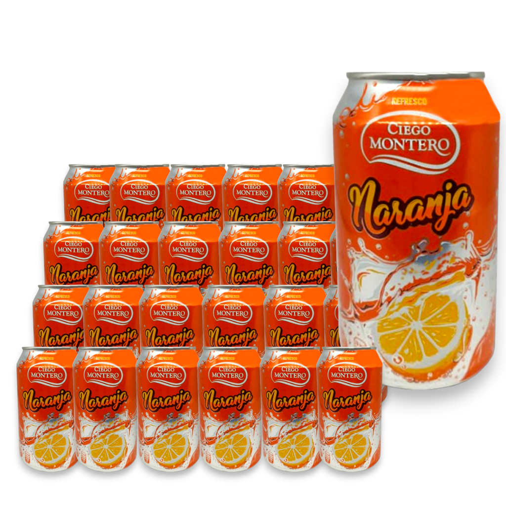 Refresco de Naranja Ciego Montero lata (Caja de 24 x 355 ml)