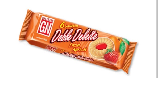 Galletas sándwich sabor fresa apricot Doble Deleite (42 g)