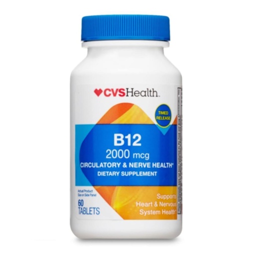 Vitamina B12 (2000 mcg) 60 tabletas CVS
