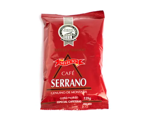 Café tostado molido marca Serrano (sobre de 125 g)